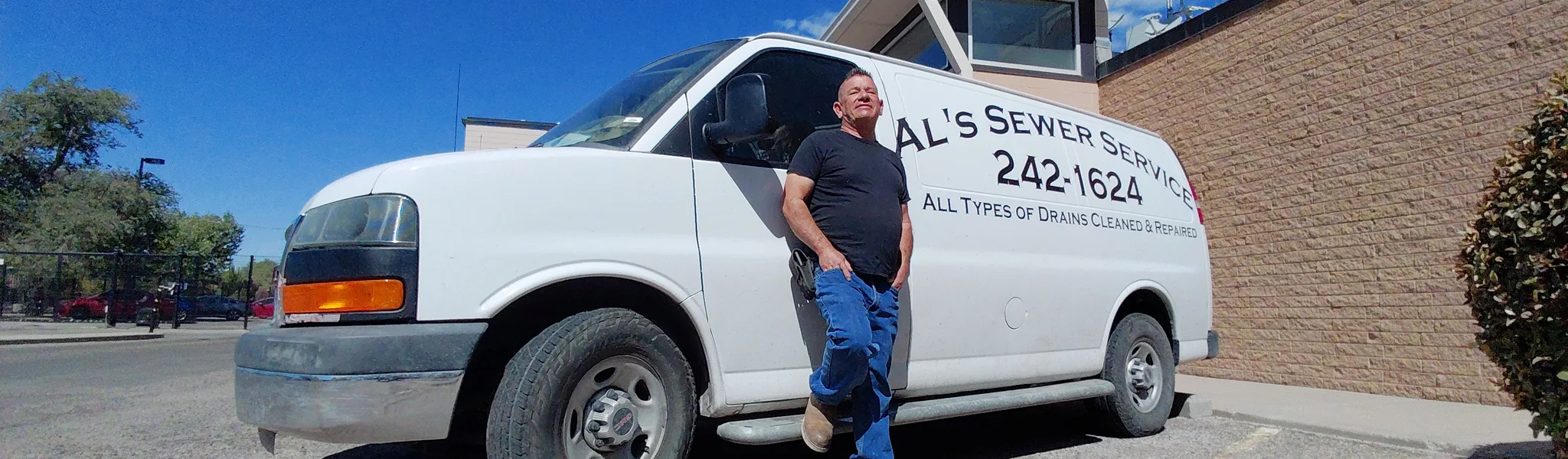 Service van and technician ready to assist customers
